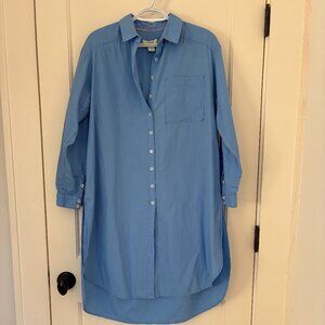 Anthropologie Maeve French blue button-down tunic Sz Small